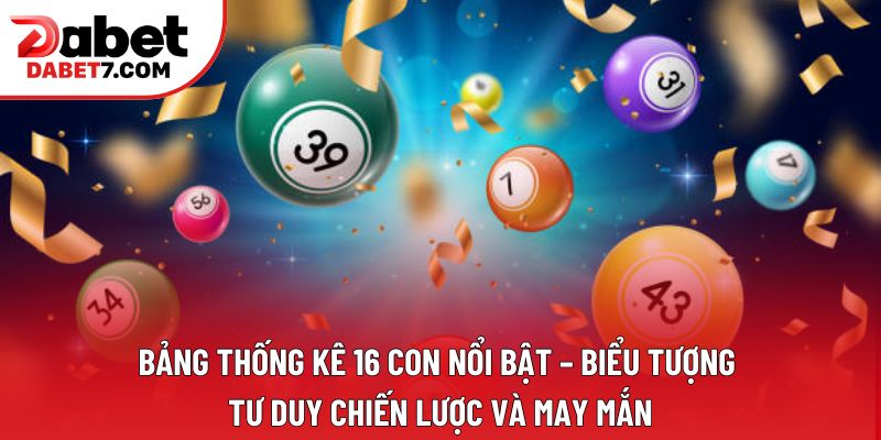 Bảng thống kê 16 con nổi bật – biểu tượng tư duy chiến lược và may mắn